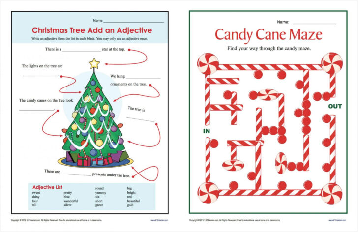 Christmas Worksheet Adults