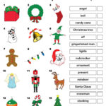 Printable Christmas Vocabulary Matching Worksheet! Intended For Christmas Matching Worksheets Printables