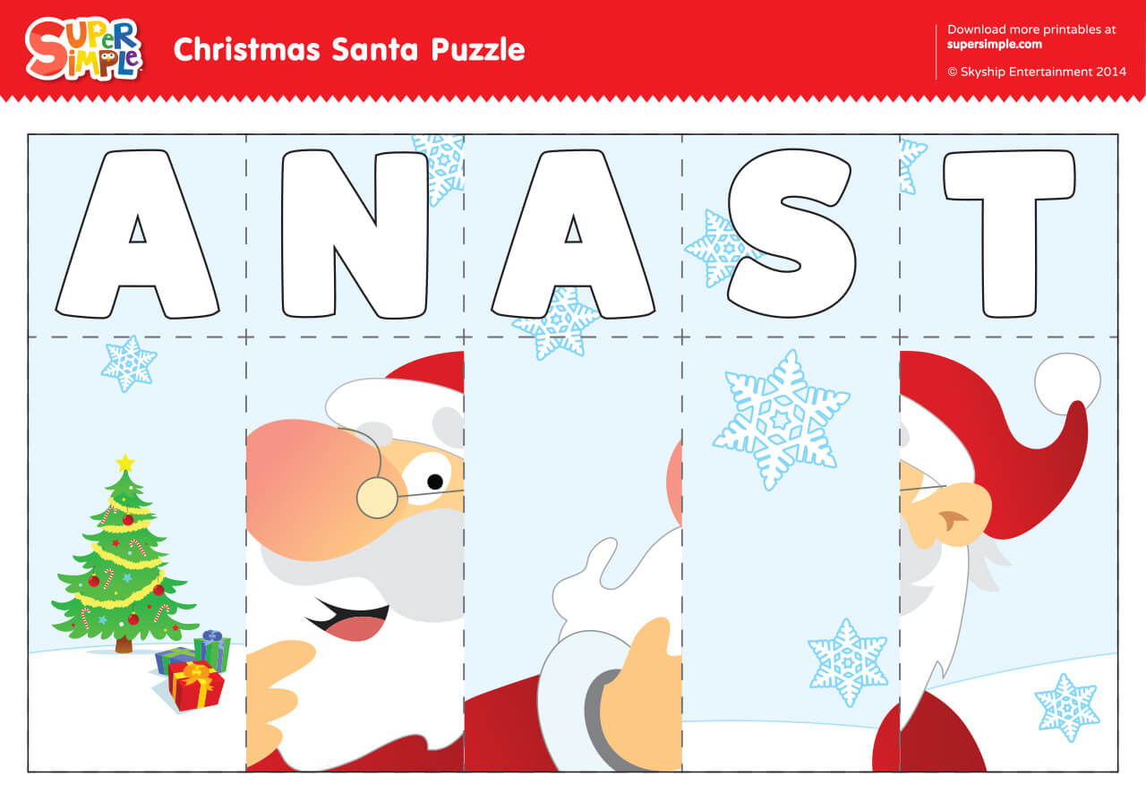 S-A-N-T-A Puzzle - Super Simple with Christmas Puzzle Worksheet