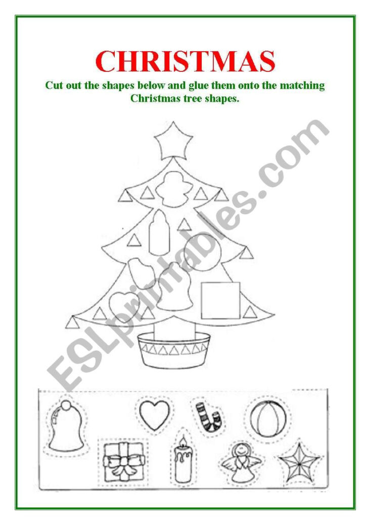 Christmas Tree Shapes Worksheet