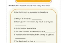Simile Worksheets - Readingvine inside Christmas Similes Worksheet