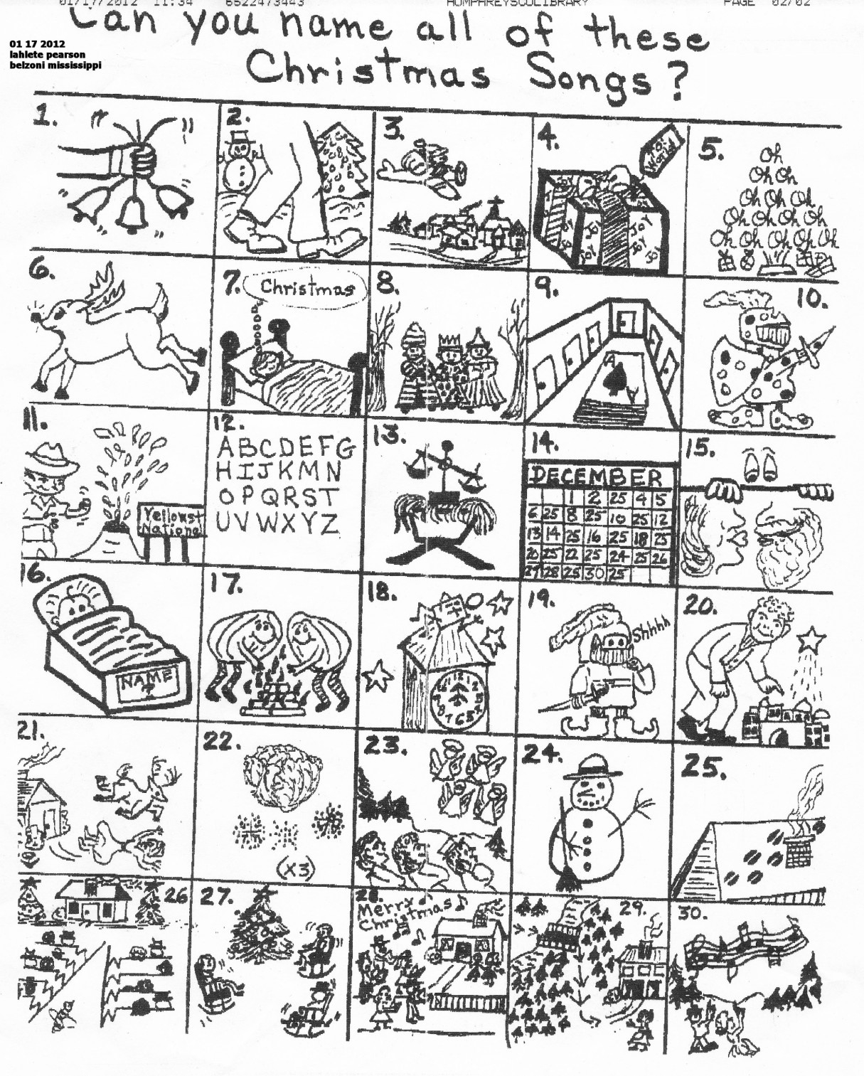 The Original Puzzle inside Christmas Song Worksheet Answers