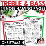 Treble & Bass Clef Note Naming Christmas Music Worksheets   Note In Christmas Music Theory Worksheets