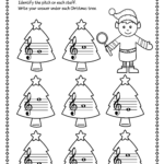 Treble Clef Note Name Worksheets For Christmas   Christmas Music Throughout Christmas Music Theory Worksheets