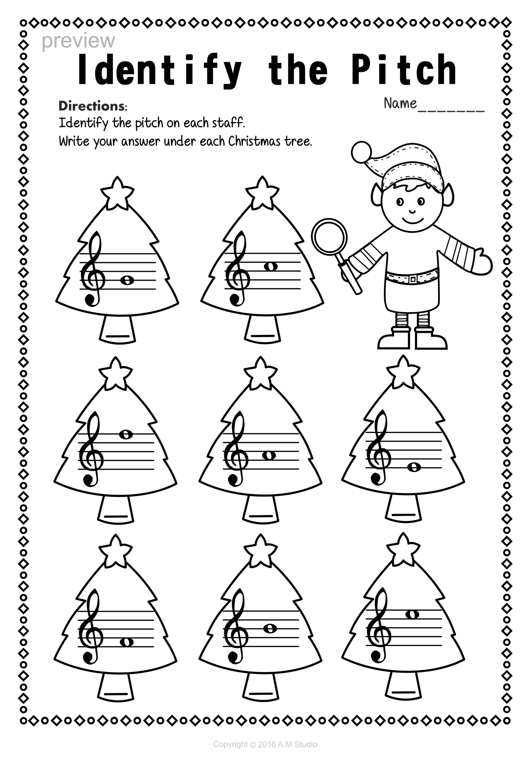 Treble Clef Note Name Worksheets For Christmas - Christmas Music throughout Christmas Music Theory Worksheets