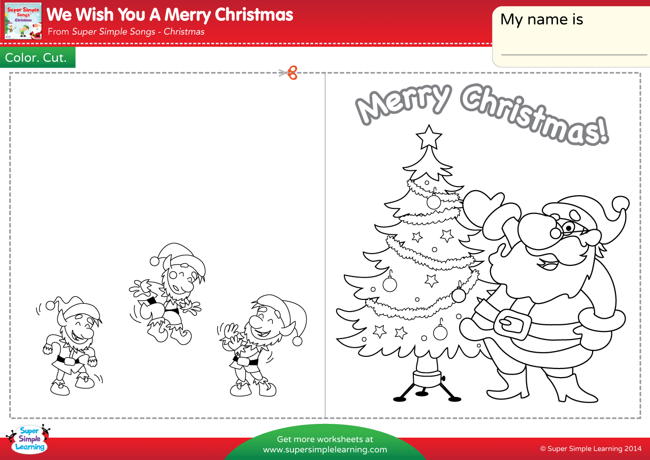 We Wish You A Merry Christmas Worksheet - Make A Chirstmas Card within Christmas Party Worksheets