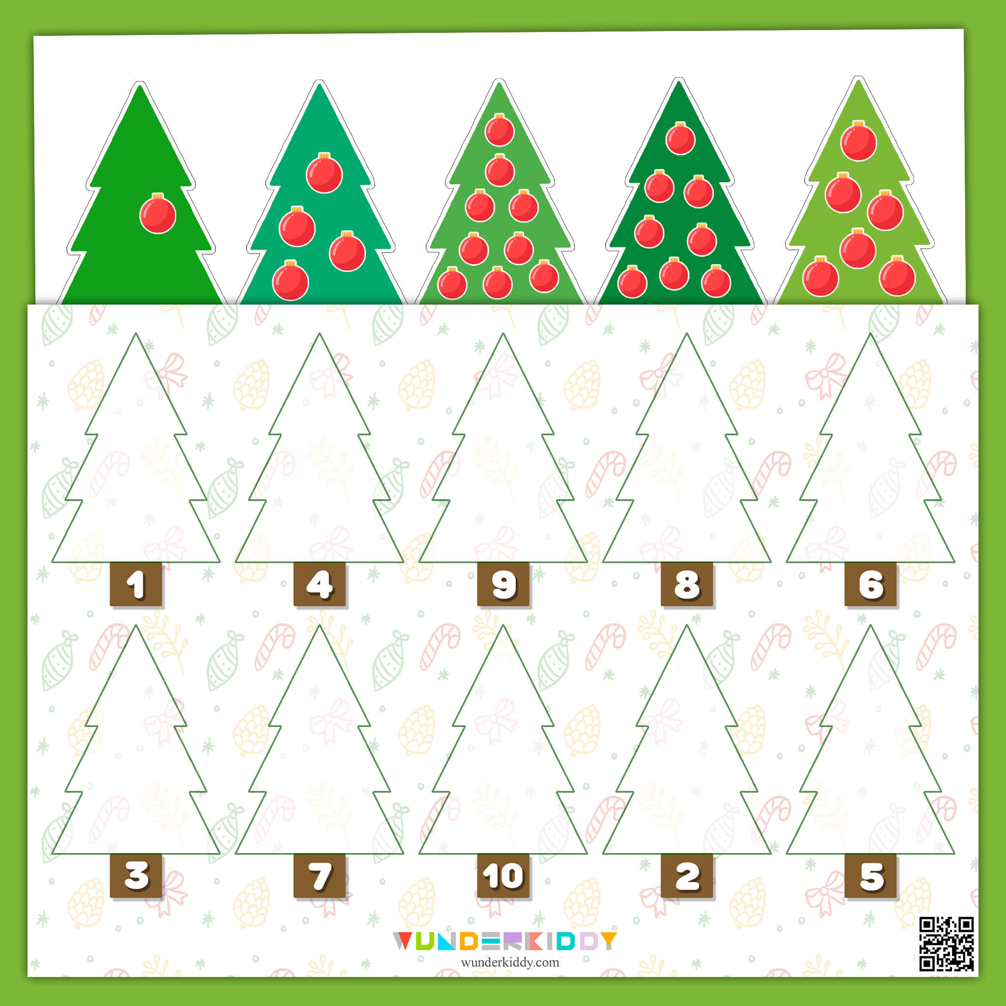 Weihnachtliche Aktivität Zum Zählen Bis 10 Für Kinder with Christmas Tree Counting Worksheet