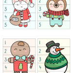 Weihnachtspuzzle Mit Zahlen Für Kinder Zum Ausdrucken Pertaining To Christmas Puzzle Worksheet