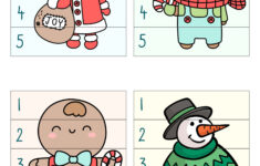 Weihnachtspuzzle Mit Zahlen Für Kinder Zum Ausdrucken pertaining to Christmas Puzzle Worksheet