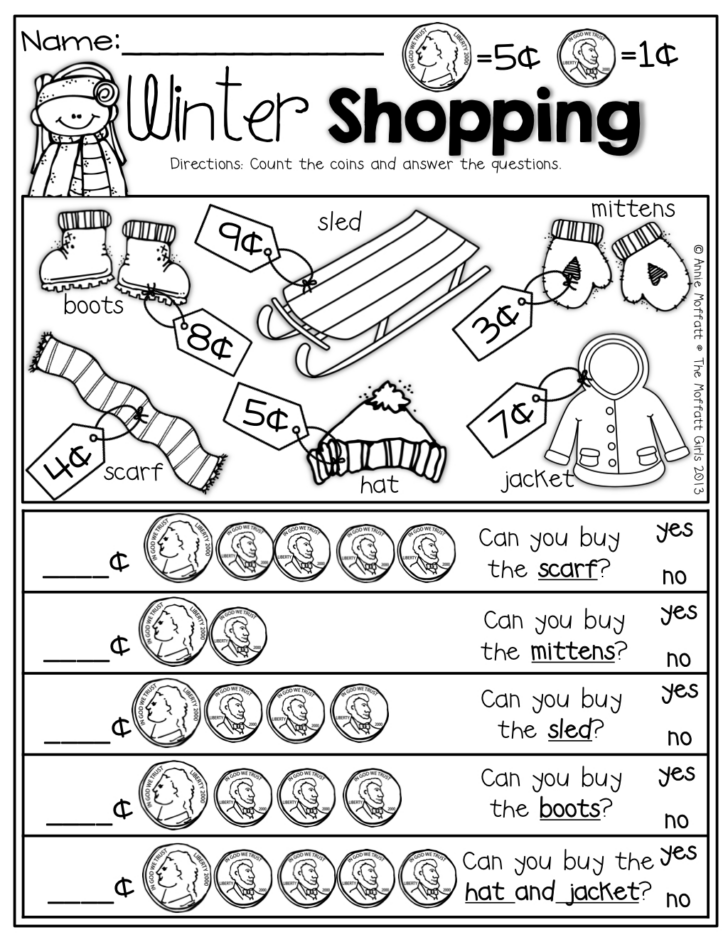 Christmas Money Math Worksheets