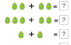Addition Worksheet With Cartoon Easter Egg. Math Game Stock Vector with regard to Easter Egg Addition Worksheets