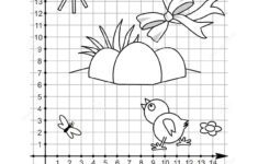 Coordinate Graphing And Coloring Page With Easter Basket Stock for Free Printable Easter Coordinate Graphing Worksheets