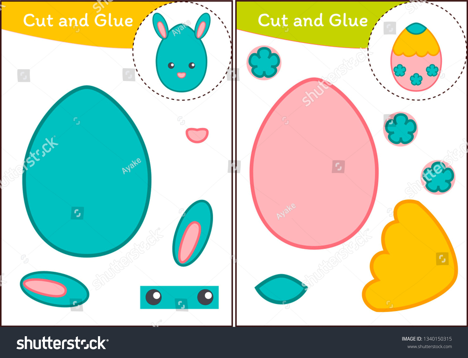 Cut Paste Worksheet Easter Eggs Stock Vector (Royalty Free pertaining to Cut And Paste Easter Worksheets