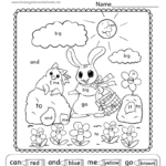 Easter Bunny Colorsight Word Worksheet   Free Printable Regarding Kindergarten Worksheets Easter