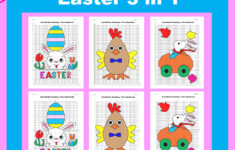 Easter Coordinate Plane Graphing Picture- Easter Bundle 3 In 1 with Easter Graphing Worksheets