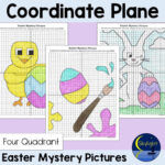 Easter Coordinate Plane Mystery Graphing Pictures 4 Quadrant Math Pertaining To Easter Coordinate Graphing Worksheets