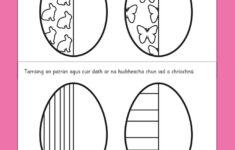 Easter Egg Symmetry Sheets Gaeilge pertaining to Easter Egg Symmetry Worksheets