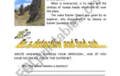 Easter Island Mystery - Esl Worksheetboradona throughout Mystery of Easter Island Worksheets
