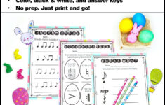Easter Music Worksheets - Treble &amp; Bass Clef Note Reading, Rhythm intended for Easter Music Worksheets