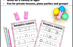 Easter Music Worksheets - Treble &amp; Bass Clef Note Reading, Rhythm pertaining to Easter Piano Worksheets