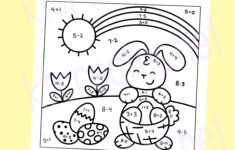 Easter/Spring Colorcode-Simple Math - Etsy with Easter Math Coloring Worksheets