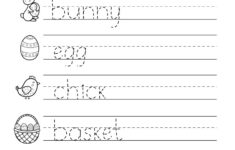 Easter Tracing Words Worksheet For Kids Royalty Free Vector within Tracing Easter Worksheets