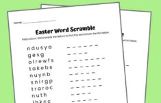 Easter Word Scramble Free Printable With Answer Key with Easter Word Scramble Worksheets With Answers