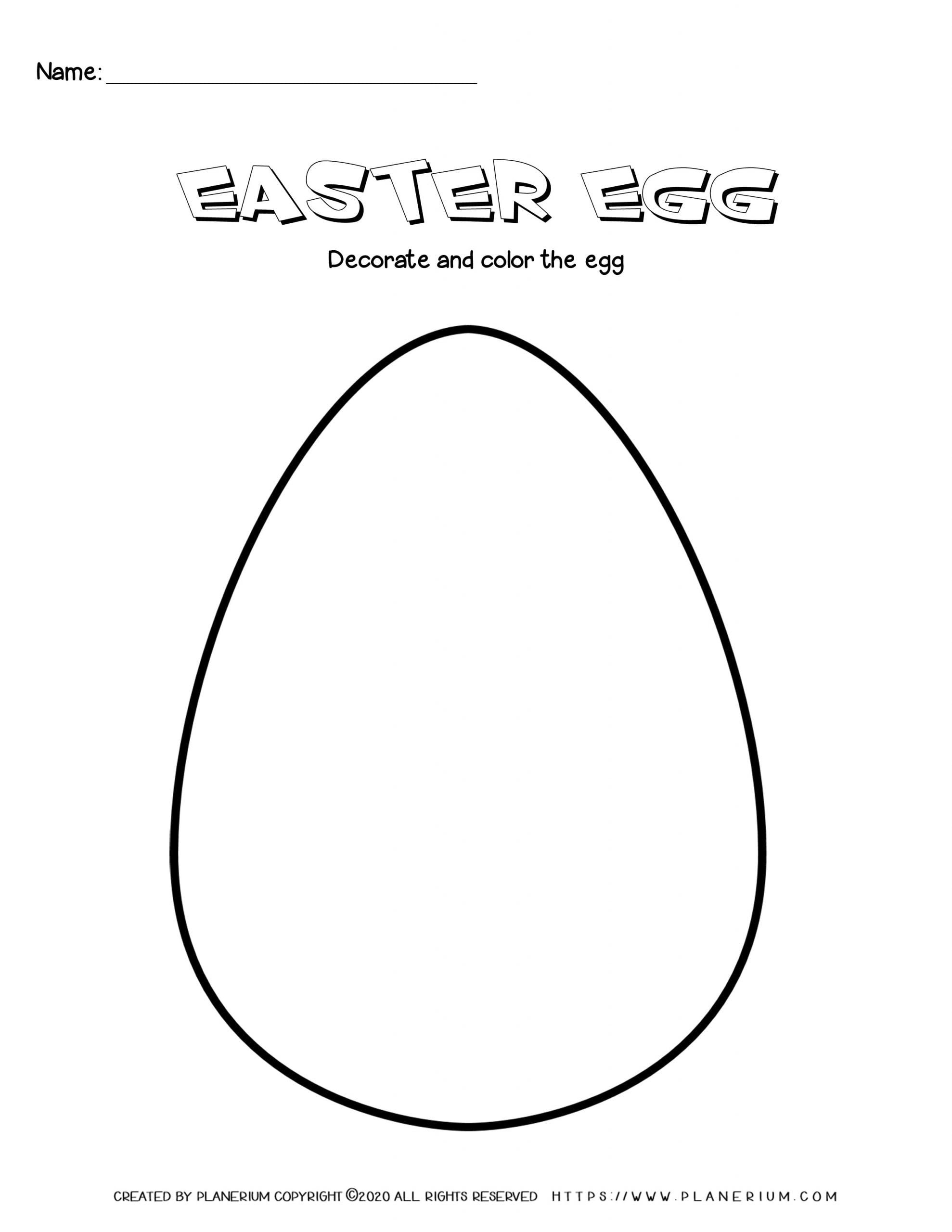 Easter - Worksheet - Easter Egg Decorate And Color | Planerium intended for Decorate Easter Egg Worksheets
