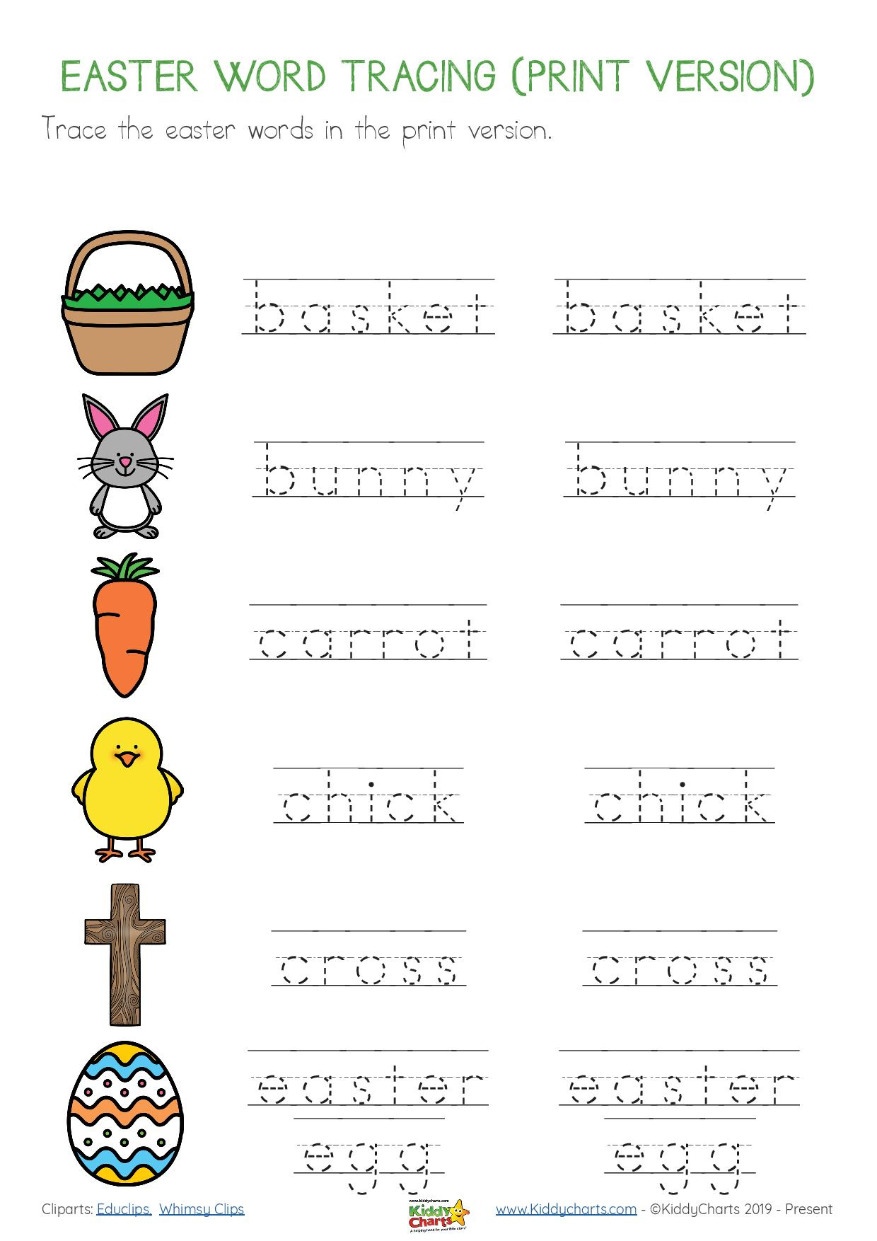Easter Worksheets - Kiddycharts Shop inside Easter Handwriting Worksheets