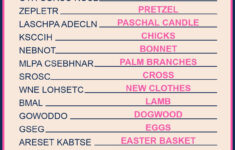 Free Easter Word Scramble Printable - With Answer Key Included throughout Easter Word Scramble Worksheets With Answers