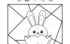 Free Printable Easter Bunny Colornumber Activity Sheet in Easter Color By Number Worksheets