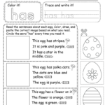 Free Printable Easter Reading Worksheet Inside Easter Reading Worksheets For Kindergarten