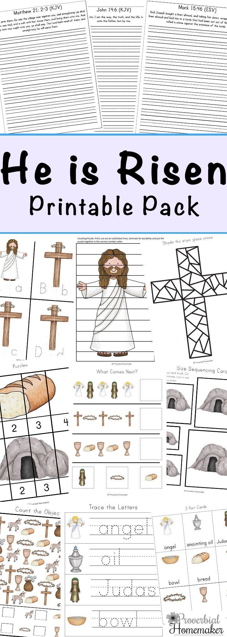 Free Resurrection Sunday &amp;quot;He Is Risen&amp;quot; Activity Worksheets Printables within Christian Easter Worksheets For Kids