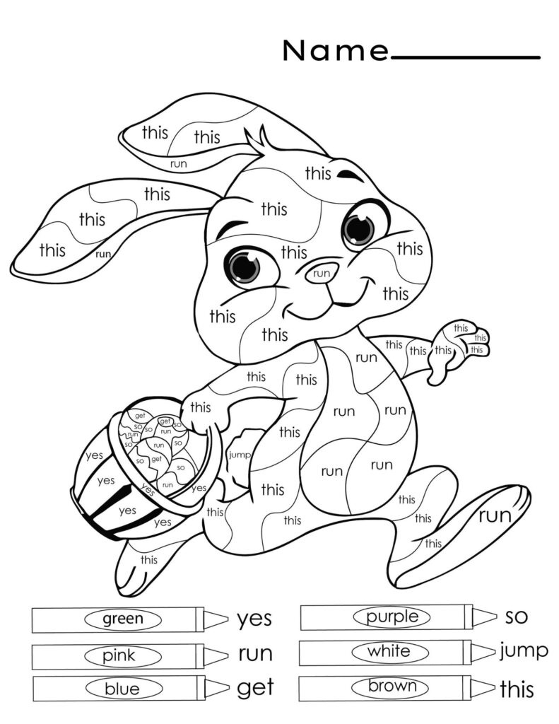 Free! Spring Color-By-Sight Words Activity Set - Korpino Feed intended for Easter Sight Words Worksheets