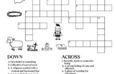 Holy Week Crossword Puzzle regarding Religious Easter Puzzles Printable Worksheets