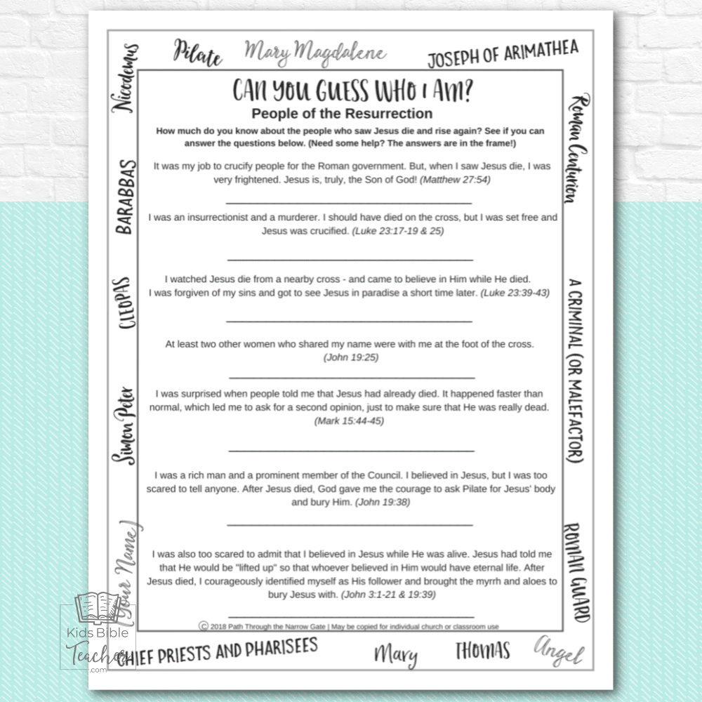 Jesus&amp;#039; Resurrection Easter Activity Pages - Kids Bible Teacher for Easter Worksheets Jesus