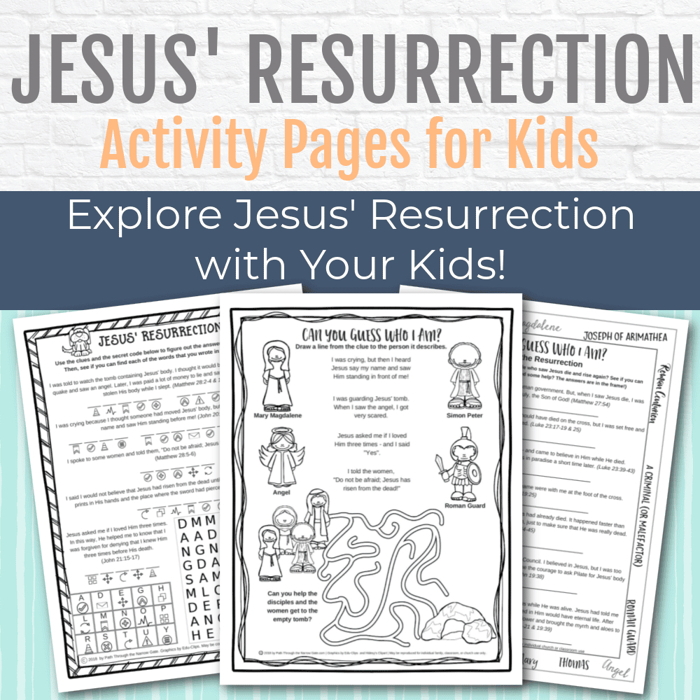 Jesus&amp;#039; Resurrection Easter Activity Pages - Kids Bible Teacher in Jesus Easter Worksheets