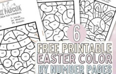 Kindergarten Easter Colornumber Printable Worksheets In for Free Spanish Easter Worksheets