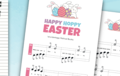 Print This Easter Bunny Pre-Reading Tune For Primer Students throughout Easter Piano Worksheets