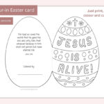 Printable Easter Card | Christian Easter Craft | Bible Crafts For Inside Easter Worksheets Christian
