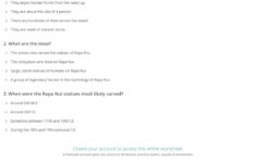 Quiz &amp; Worksheet - Easter Island Statues | Study inside The Lesson of Easter Island Worksheets Answers