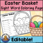 Spring Sight Word Activity   Easter Basket Color The Word For Easter Sight Word Worksheets