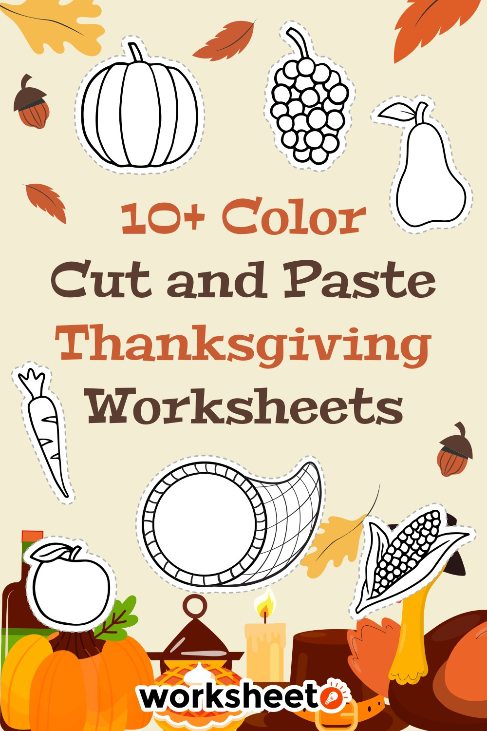 11 Color Cut And Paste Thanksgiving Worksheets - Free Pdf At throughout Color Cut and Paste Thanksgiving Worksheets
