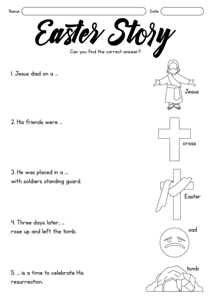 The Easter Story Worksheets The Easter Story Worksheets