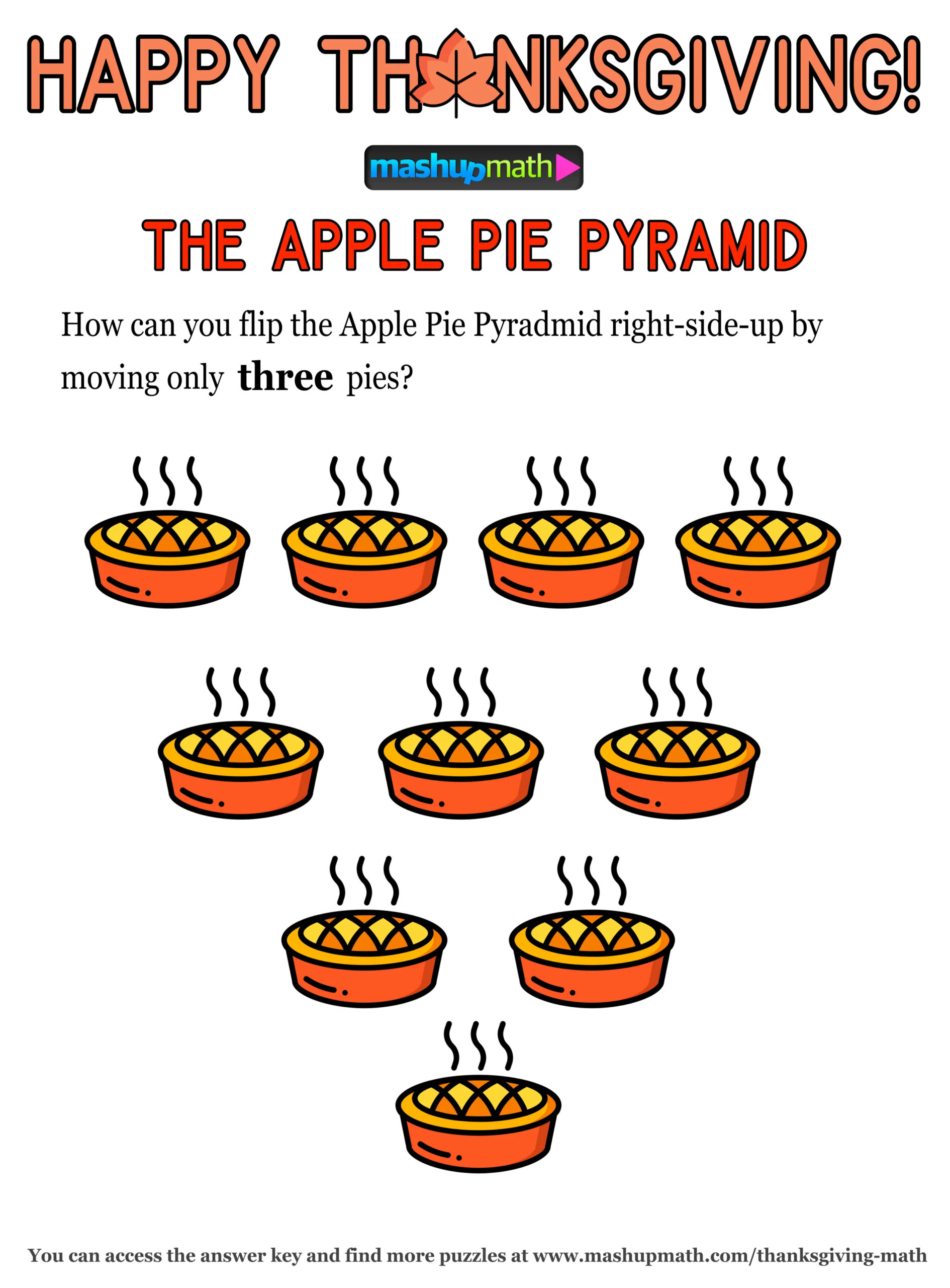 12 Thanksgiving Math Activities For Grades 1-8 — Mashup Math throughout Happy Thanksgiving Math Worksheet