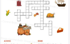 1St Grade Thanksgiving Crossword Puzzle With Word Bank And Answer with Thanksgiving Crossword Puzzle Worksheet Answer Key