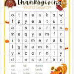 1St Grade Thanksgiving Word Search With Answer Key, Printable Regarding Thanksgiving Worksheet 1st Grade