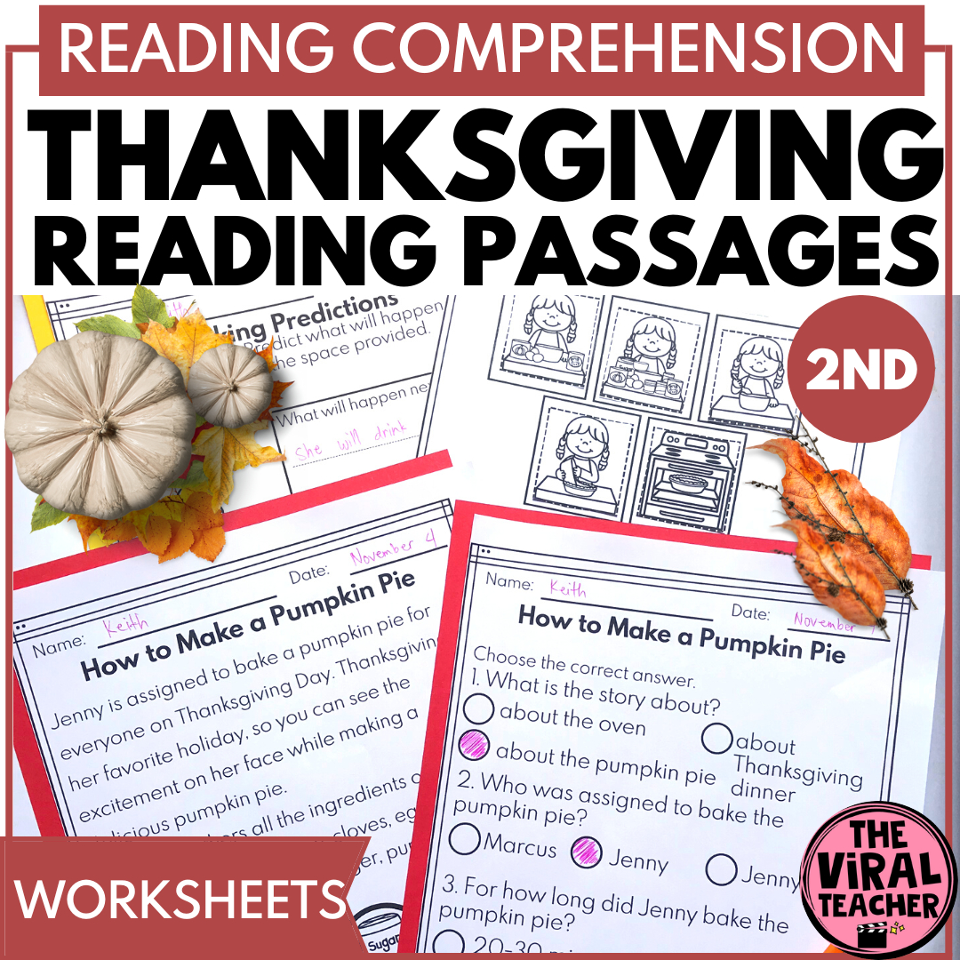 2Nd Grade Thanksgiving Reading Passages And Comprehension for 2Nd Grade Thanksgiving Reading Comprehension Worksheets