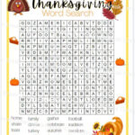 4Th Grade Thanksgiving Word Search With Answer Key, Printable   Etsy For 4th Grade Thanksgiving Worksheets