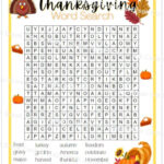 5Th Grade Thanksgiving Word Search With Answer Key, Printable With Thanksgiving Worksheets 5th Grade